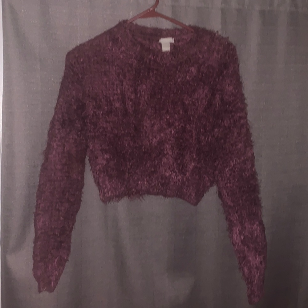 Charlotte Russe purple fuzzy sweater